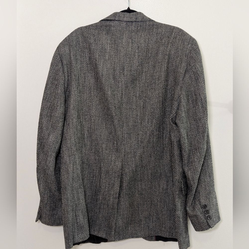 Vintage 80s Hunt Valley Wool Sport Coat 42R Gray Tweed Professor Academic - Picture 8 of 15